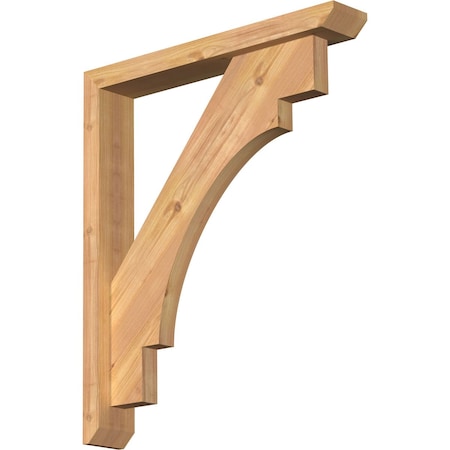 Merced Slat Smooth Bracket W/ Offset Brace, Western Red Cedar, 3 1/2W X 22D X 26H